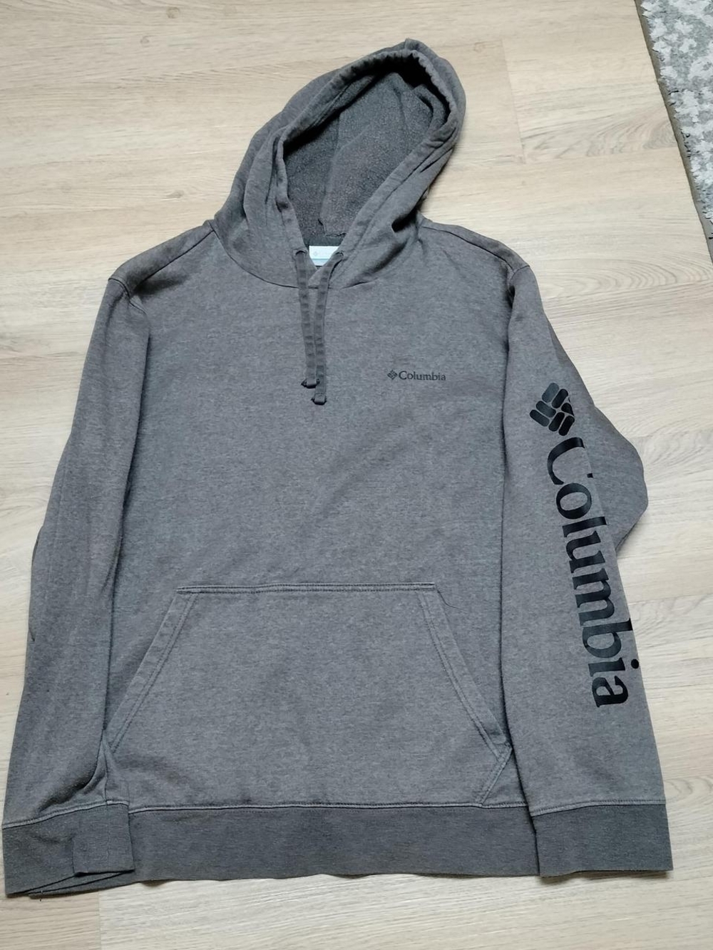 Columbia Gray Hooded Sweatshirt with Sleeve Logo